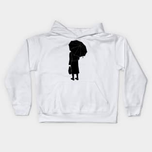 Orthodox jew under umbrella Kids Hoodie